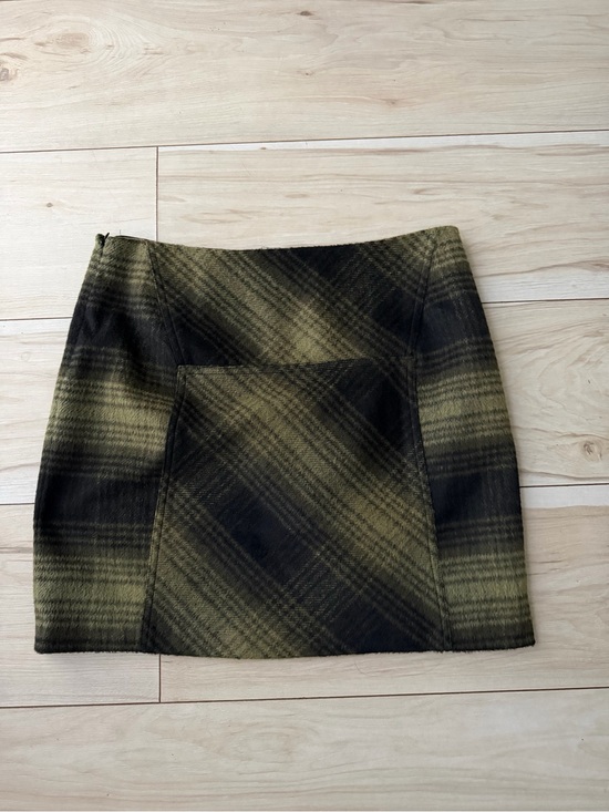 Vivienne Tam Dresses & Skirts - Vivienne Tam Olive and Black Plaid Mini Skirt